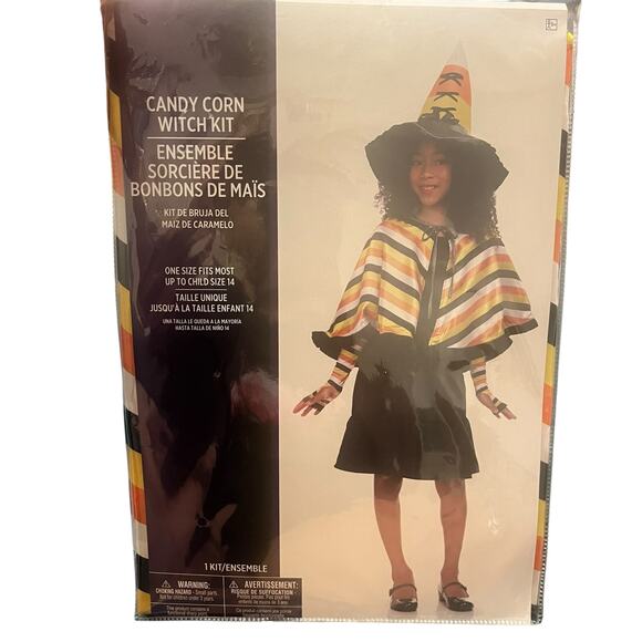 Girls Candy Corn Witch Halloween Costume - Picture 1 of 3